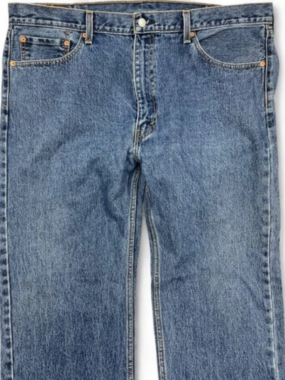 Levi's 505 Blue Regular Straight Leg Denim Jeans Men's 42x30